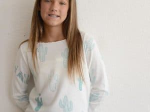 PPLA "Girls Cactus Slouchy Knit Top"
