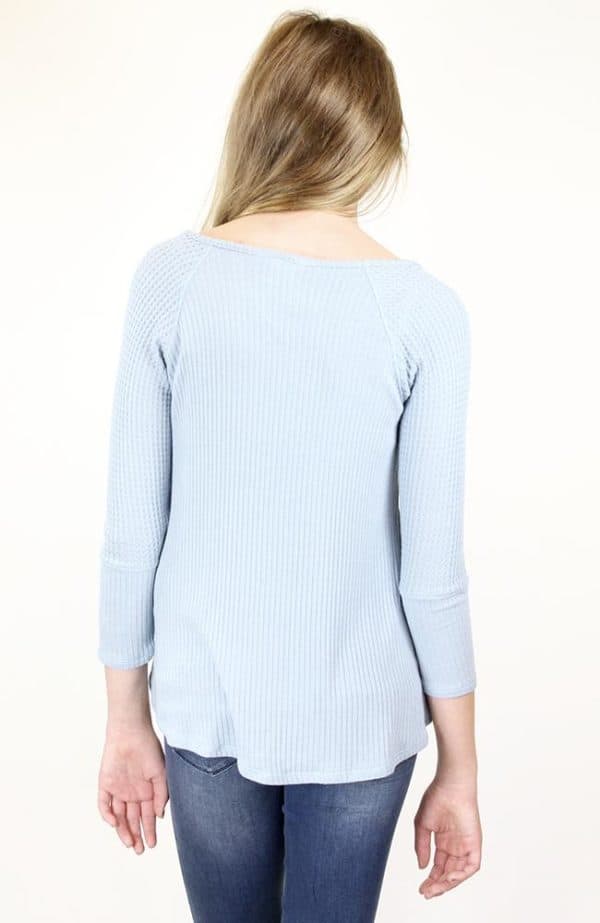 "Blue Thermal Waffle" Top by Kiddo
