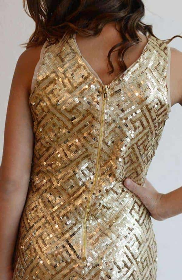 Blush "Sleeveless Sequin Dress" Gold