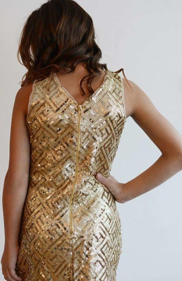 Blush "Sleeveless Sequin Dress" Gold