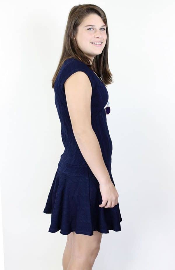"Navy Cable Knit Dress" by Nicole Miller