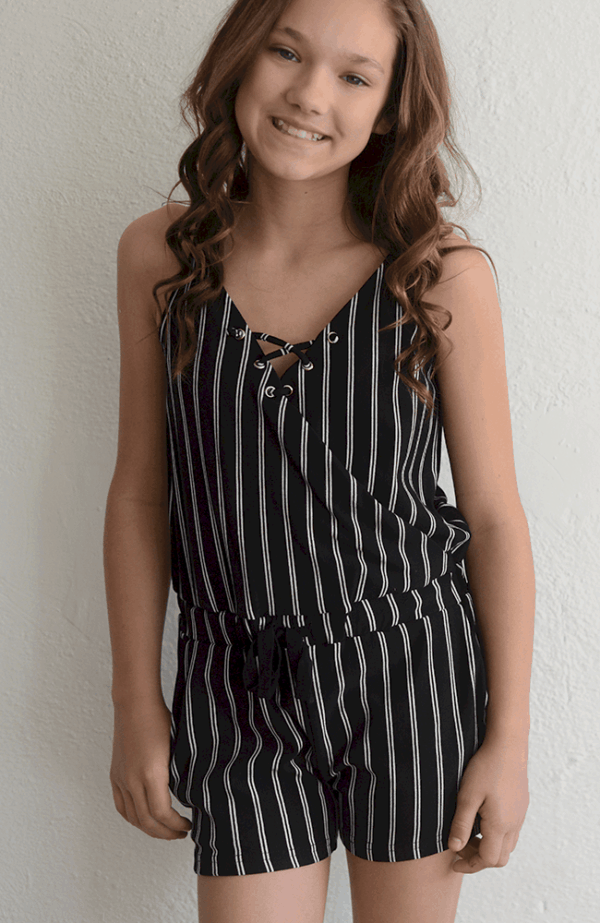 For All Seasons, by Paper Crane "Vertical Striped Romper"