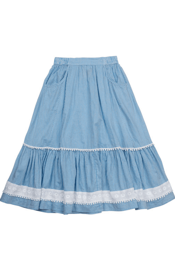 Paper Wings "Frilled Maxi Skirt w/ Lace Trims"