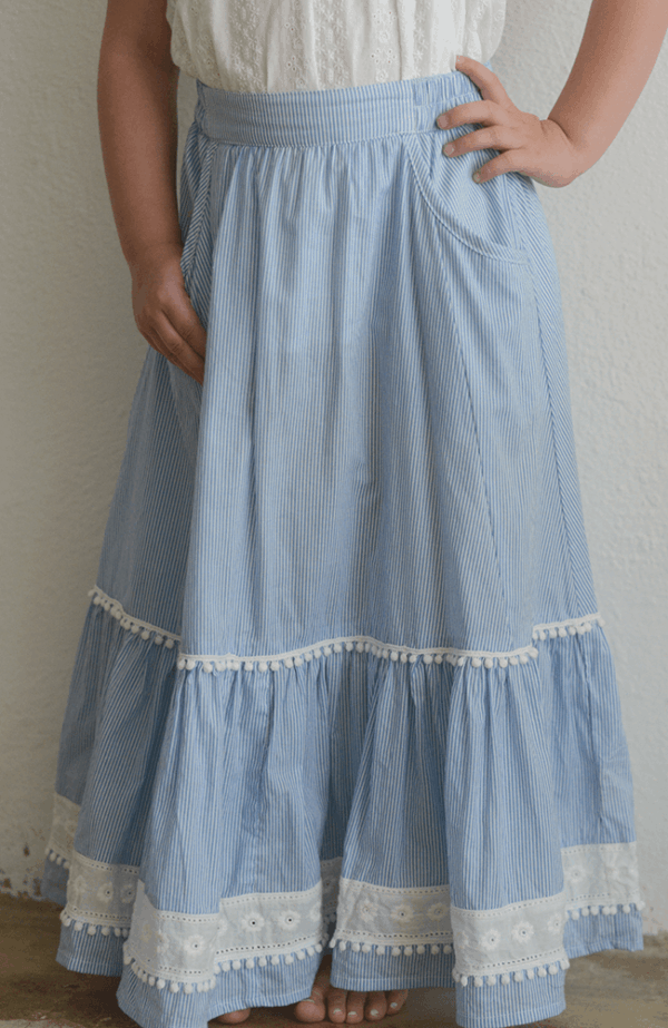 Paper Wings "Frilled Maxi Skirt w/ Lace Trims"