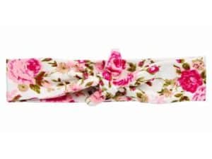 "Floral Knotted" Pink Floral Girls Headband
