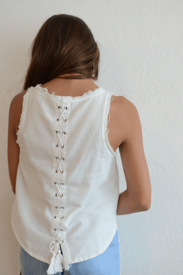 Tractr "Lace-Up Back" Top