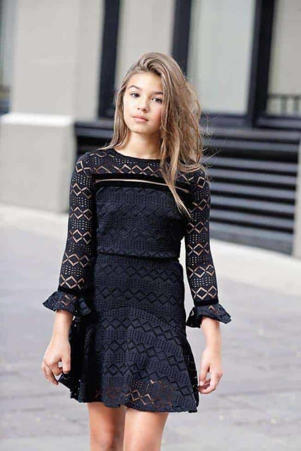 Gigi Ri "The Lyndsey Dress" Black Two-Piece Crop Top