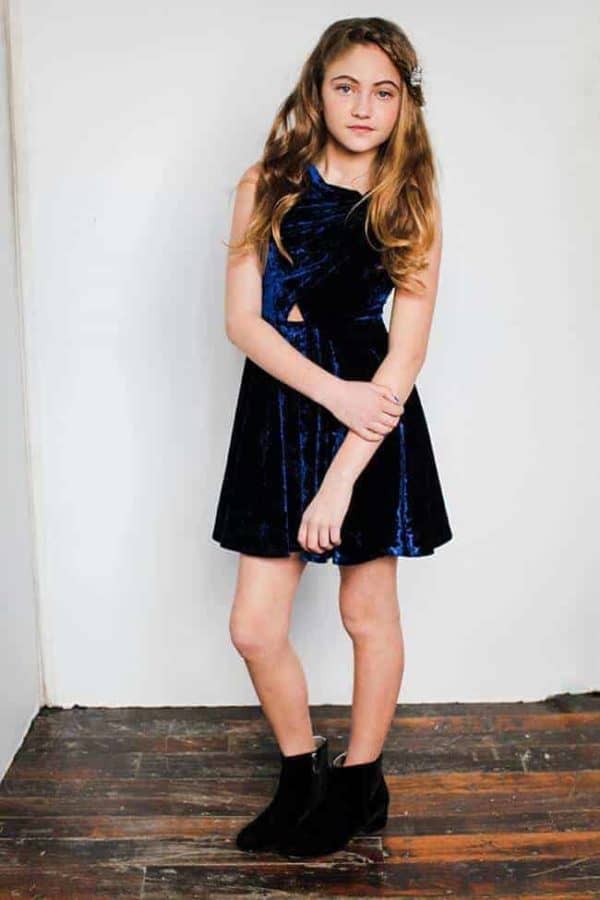 Gigi Ri "The Charlotte Dress" Blue Velvet