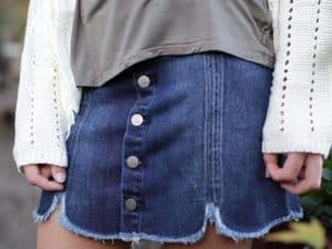 Girls Denim Button Down Skirt
