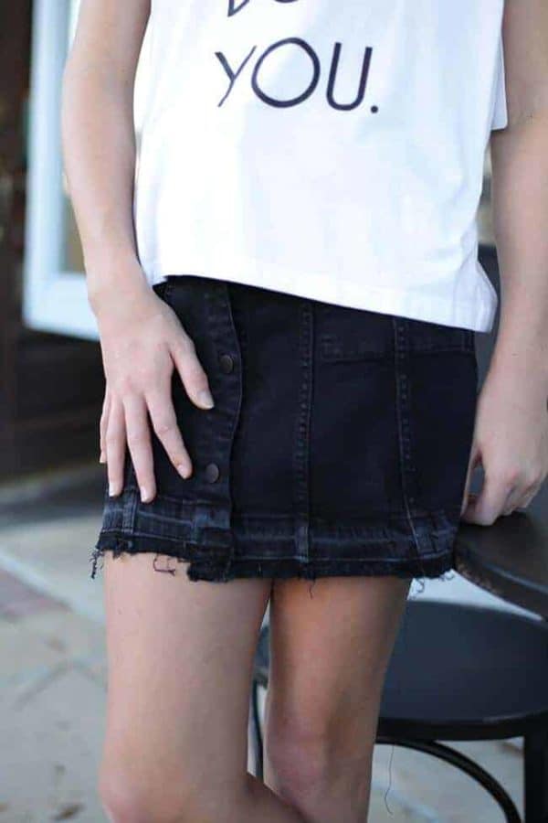 DL1961 "Black Denim" Skirt