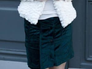 Green Velvet Skirt