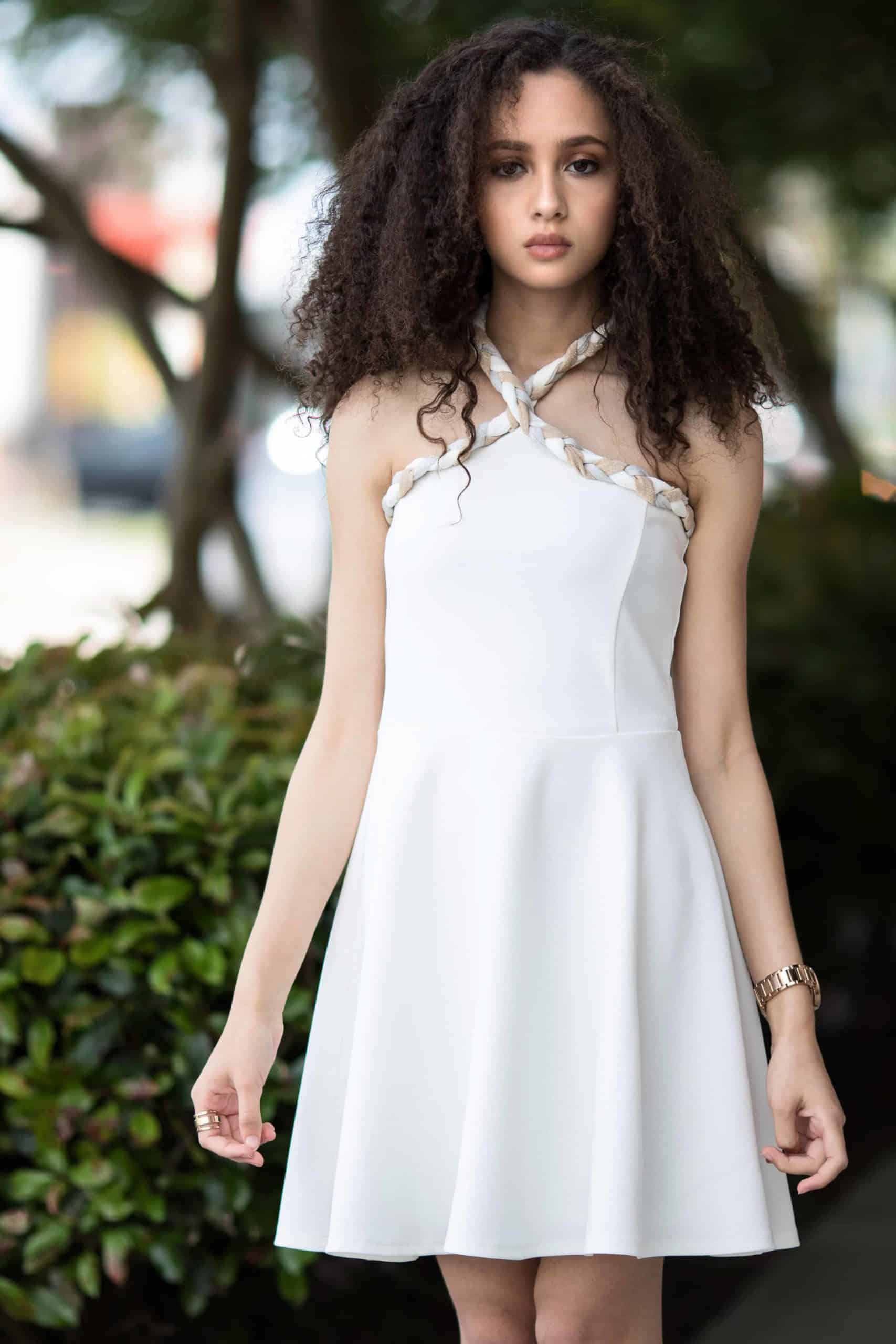 stylish white dress girls
