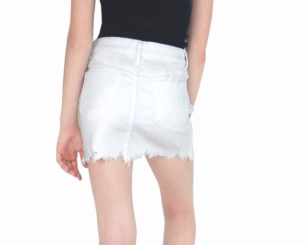 J.Crew: Denim Mini Skirt In White For Women