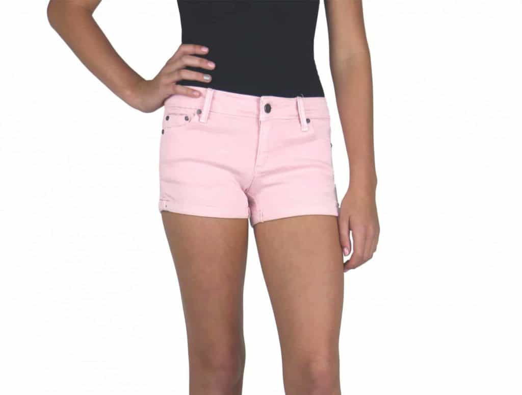 Tractr Girls Pink Denim Shorts Scaled E1582734939771 1024x774 