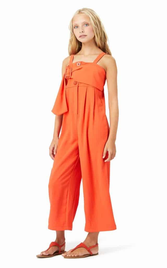 Habitual Girl Harlow Crepe Jumpsuit ~ Orange ⋆ Gypsy Girl Tween Boutique