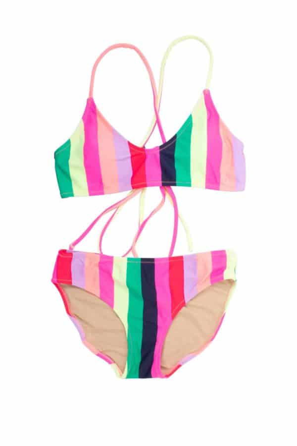 Shade Critters Tie Back Bikini ~ Multi Stripe ⋆ Gypsy Girl Tween Boutique