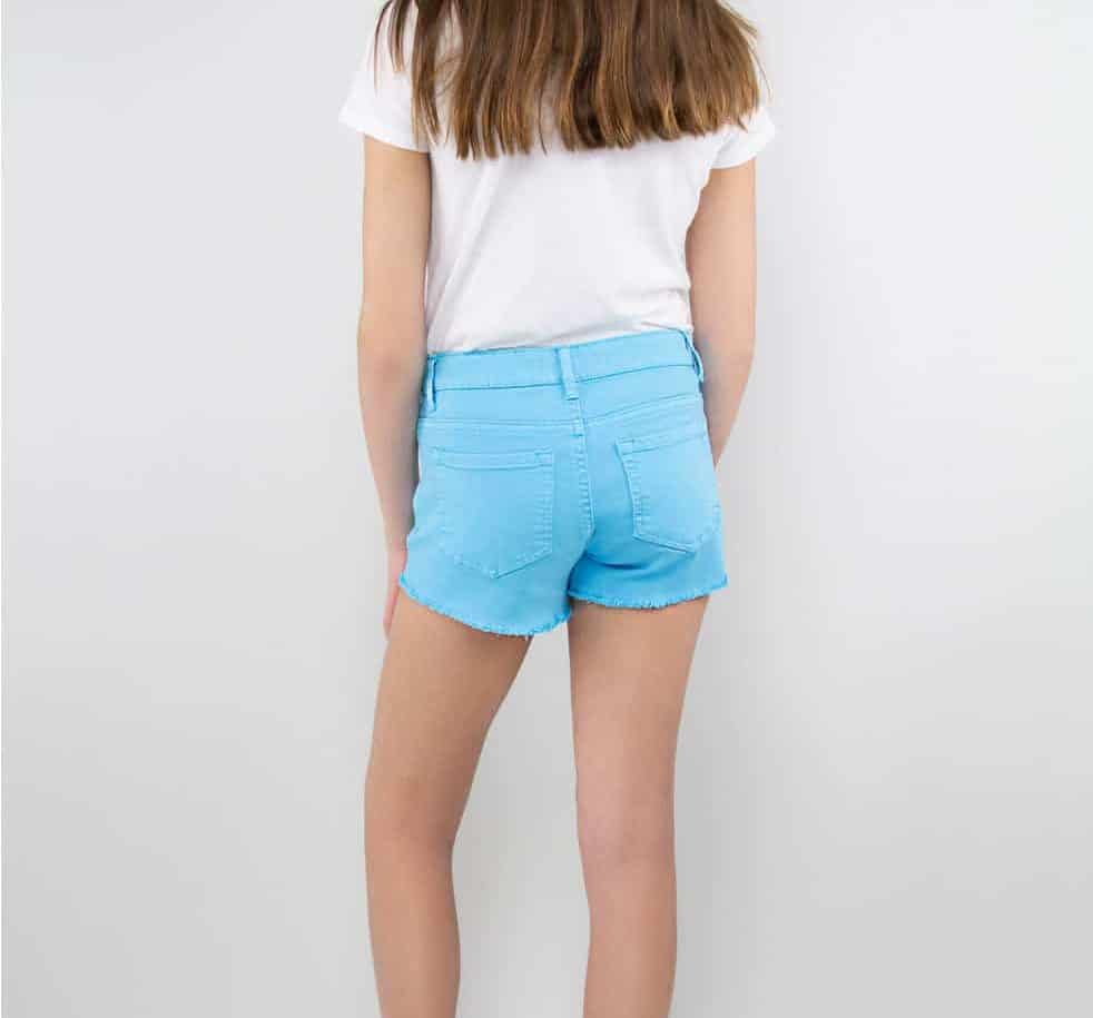 Tractr Girls Neon Blue Denim Shorts ...