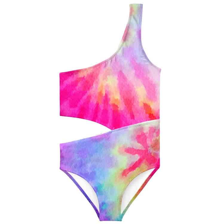 Stella Cove Pink Tie Dye Side Cut Swimsuit