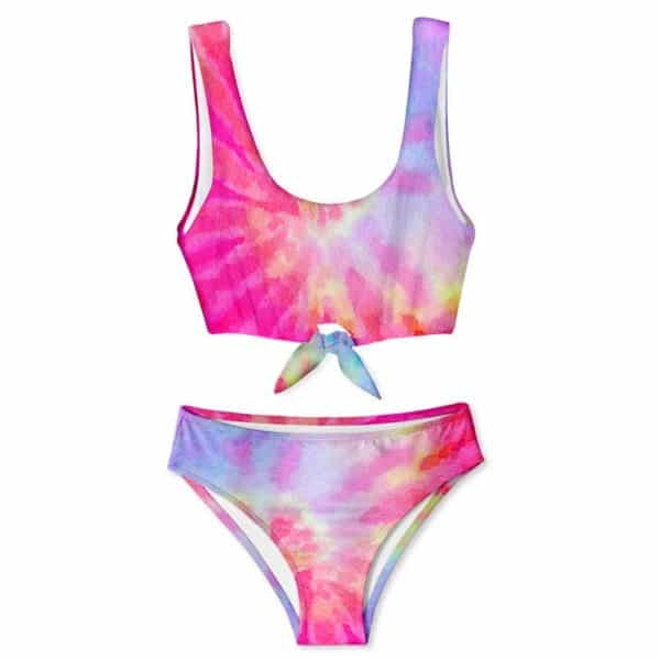 Stella Cove Pink Tie Dye 2pc Tie Front Bikini ⋆ Gypsy Girl Tween Boutique
