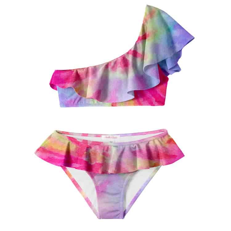 Stella Cove Pink Tie Dye One Shoulder Bikini