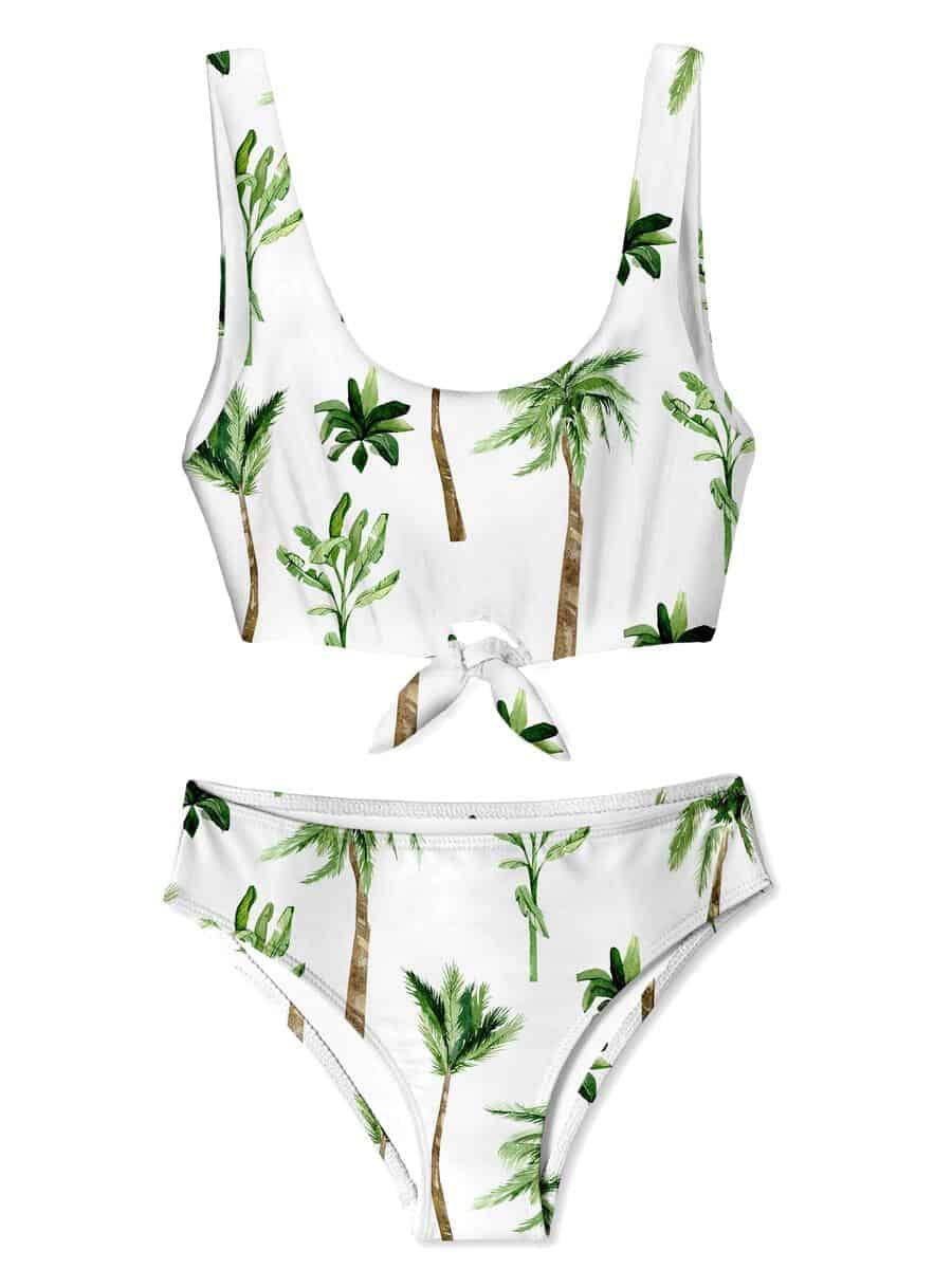 Stella Cove Palm Tree Chest Tie Bikini