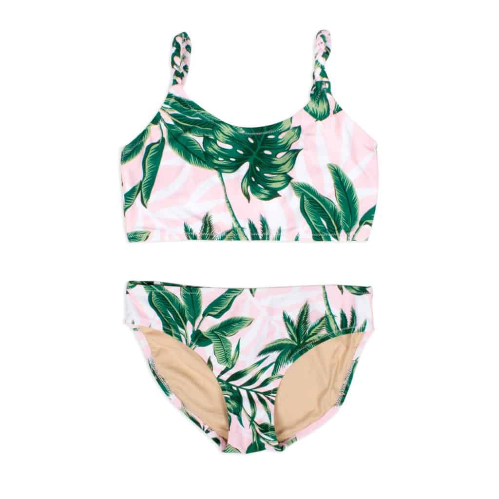 Shade Critters Braided 2pc Swimsuit ~ Pink Palm ⋆ Gypsy Girl Tween Boutique