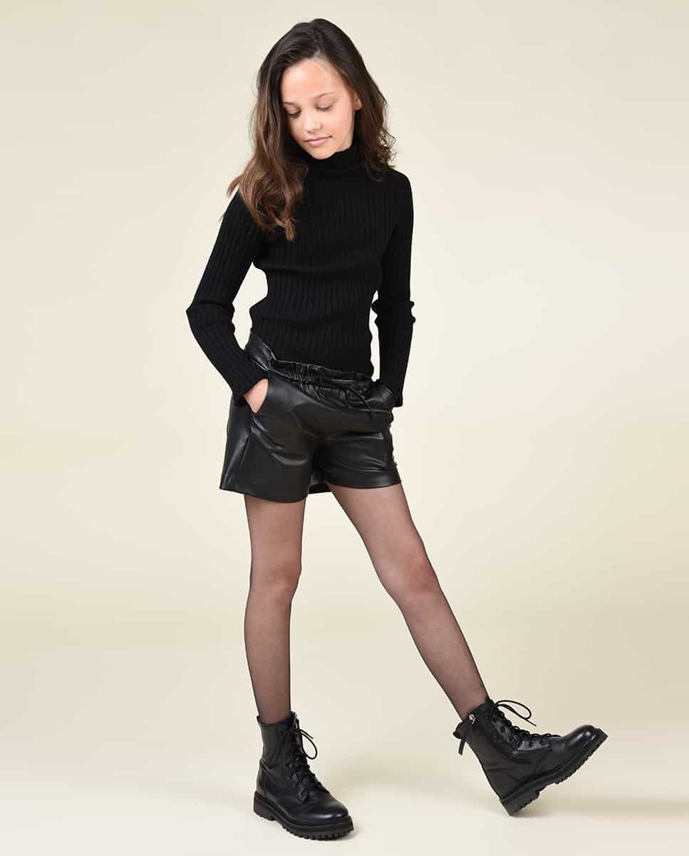 Girls Faux Leather Short ~ Black ⋆ Gypsy Girl Tween Boutique